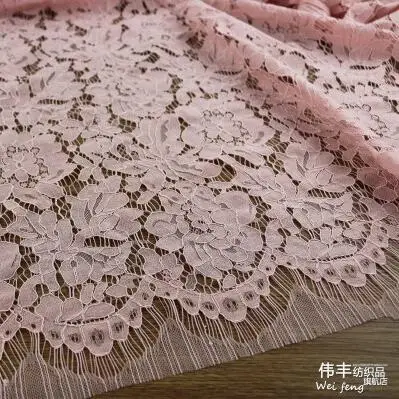 Light Pink 1,5*1,5 м Lash вышивка кружевная ткань хлопок шнур французская кружевная ткань гипюр нигерийское Африканское кружево для свадебного платья - Цвет: Light Pink