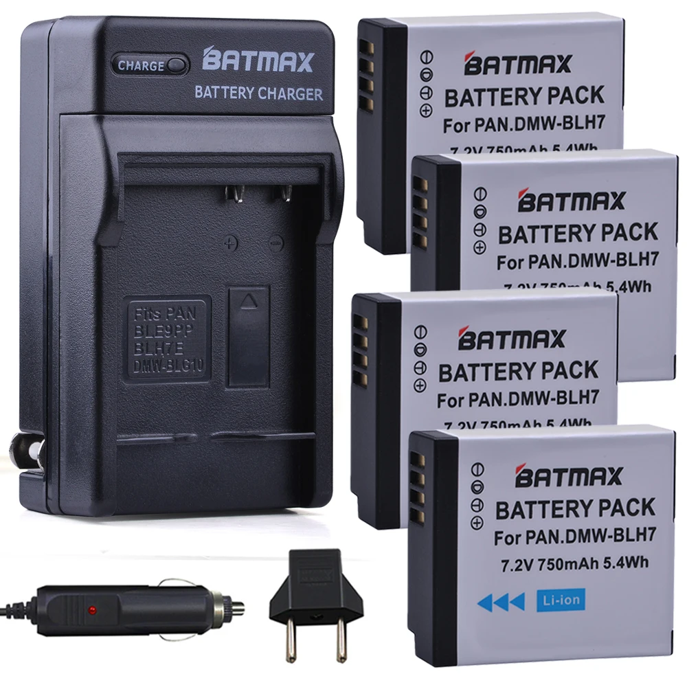 4 шт. аккумуляторы и зарядные устройства для Panasonic Lumix|blh7 battery|lumix batterybattery lumix |