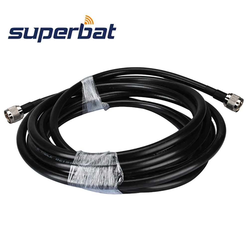 Superbat N Plug to Male Extension Cord Adapter RF Coaxial Cable KSR400 10M for Wireless Antenna