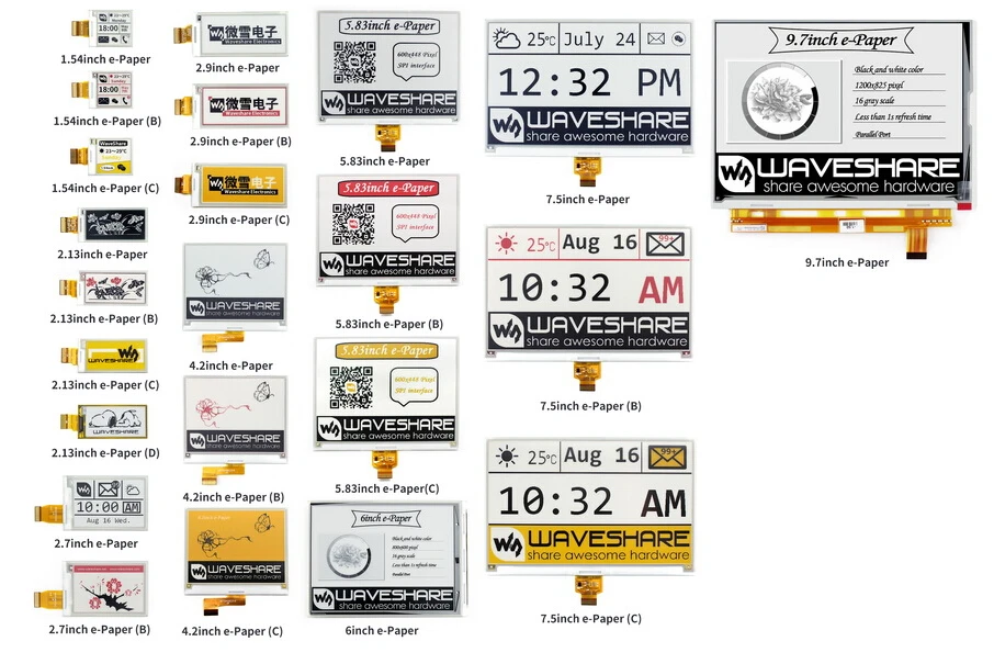 Waveshare 6 дюймов E-Ink raw дисплей, разрешение 600x800, параллельный порт, без платы, низкое энергопотребление, широкий угол обзора