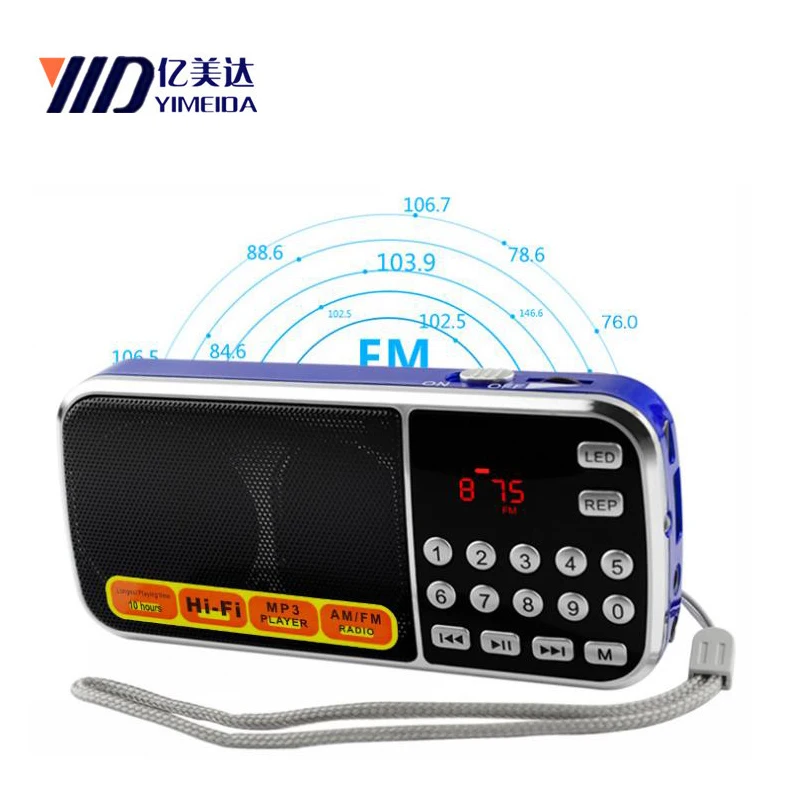 Портативное мини радио Rolton FM портативное fm radyo музыкальный плеер динамик TF USB с