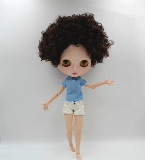 Кукла Blygirl Blyth темно-коричневая с короткими волосами Обнаженная кукла 30 см