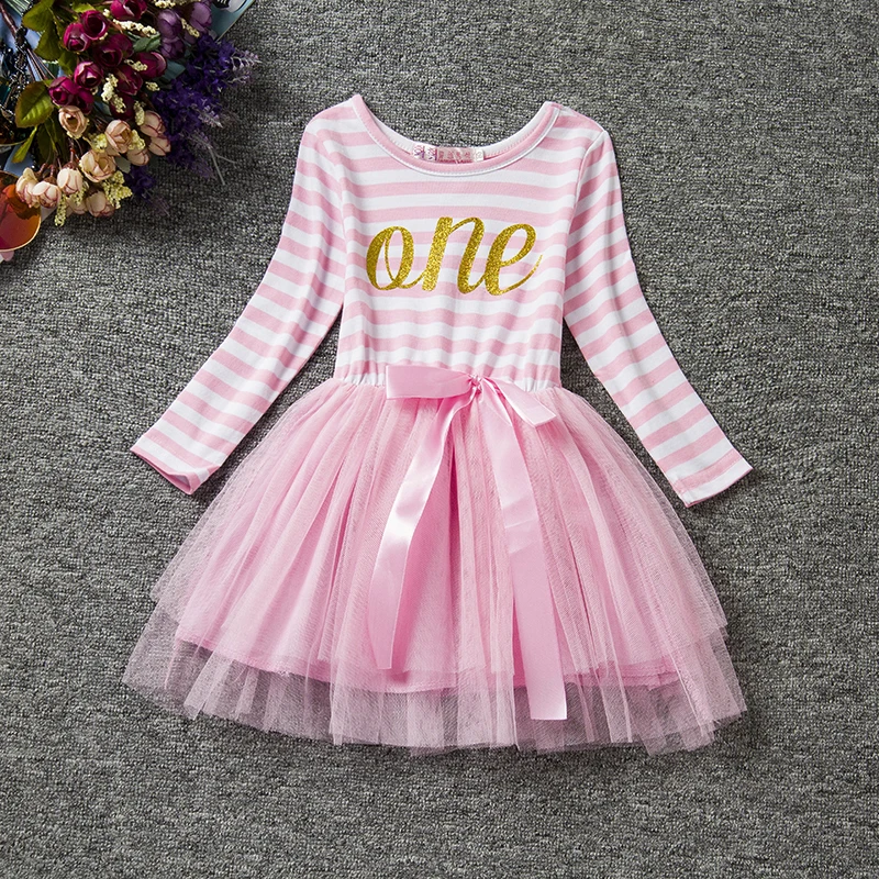 Sweet Baby Girl Tutu Dress 1 2 3 Years Party Wear Birthday Costume Princess Striped Summer Children Clothing Vestidos | Детская одежда