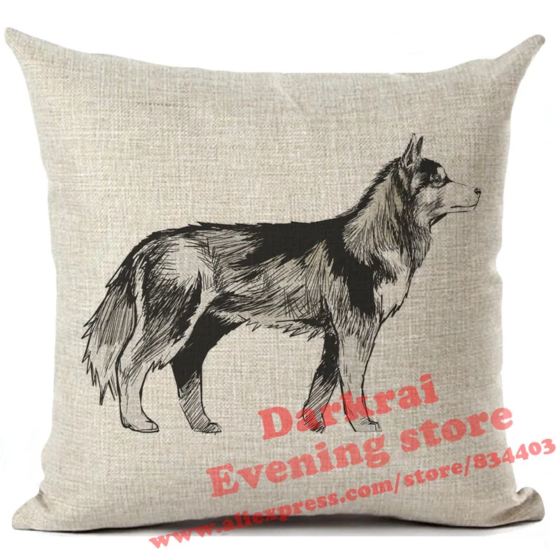 14 Cushion Cover Labrador Corgi Doberman Printed Linen Pillows Cover Car Sofa Decorative Throw Pillows Home Decoration Pillow Case - Цвет: 14