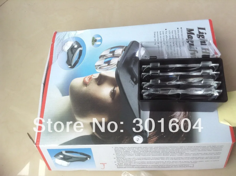 Free shipping Helmet magnifier 1.2X 1.8X 2.5X 3.5X LED head magnifying glass MG81001-A | Инструменты