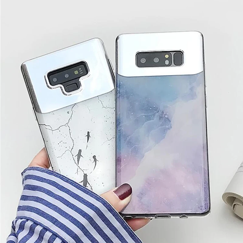 Зеркальные Чехлы YHBBCASES для Samsung Galaxy S10 чехол телефона с градиентом и мрамором Note 10 8
