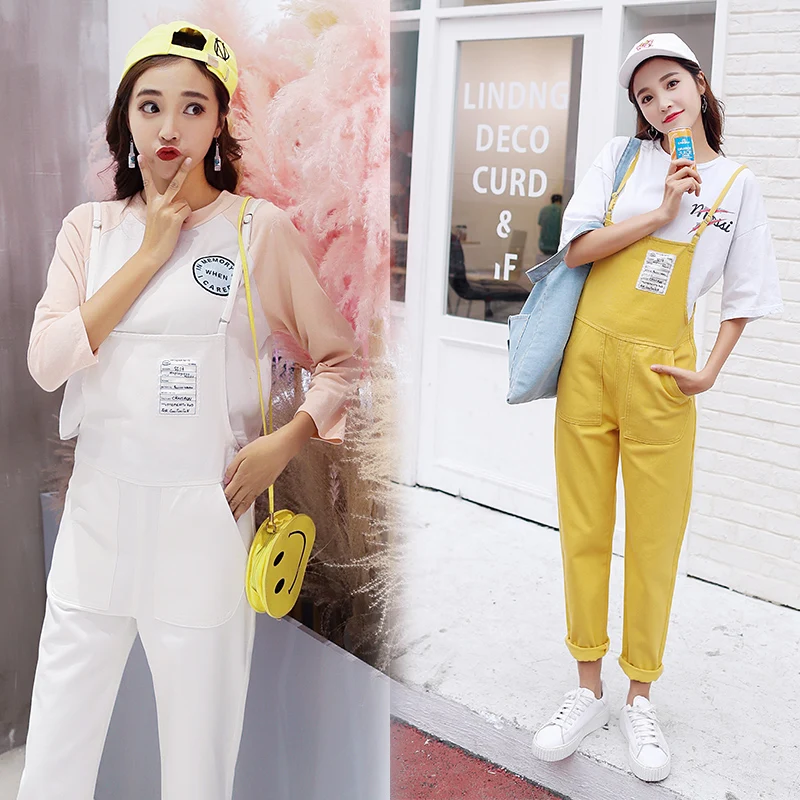S XL 6 цветов 2018 осенние джинсовые комбинезоны для женщин harakuju корейский стиль