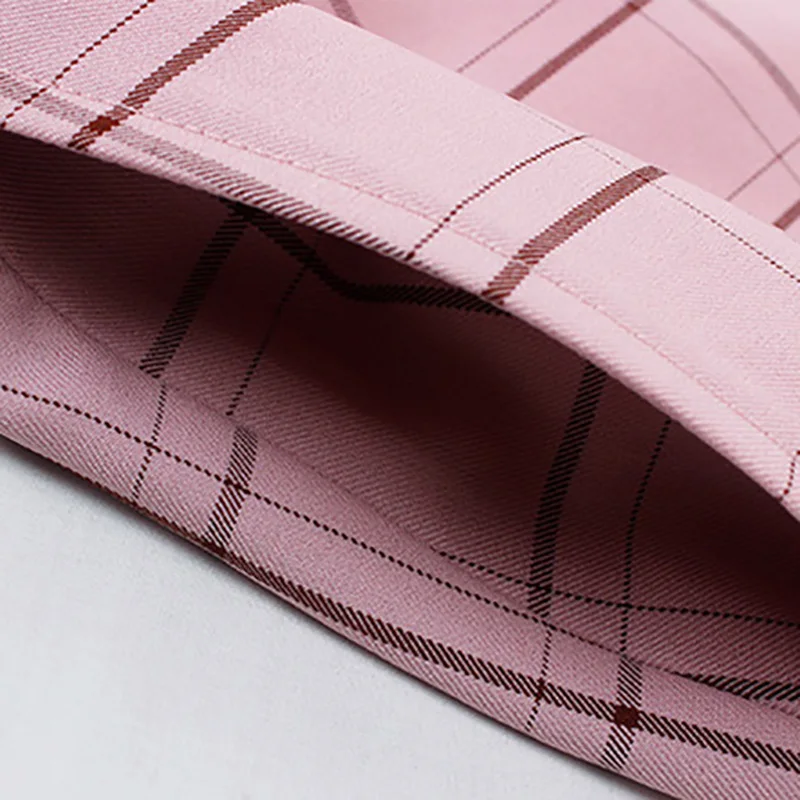 Mostnica Spring England Pink Formal Plaid Shirt Dress for Office Lady Cotton Streewear Striped Robe Dresses with Pocket and Belt | Женская