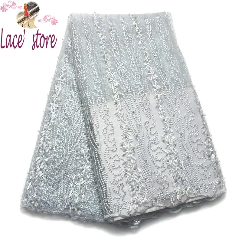 Высокое качество африки бисера кружевной ткани для Французский в tulled кружева F1096