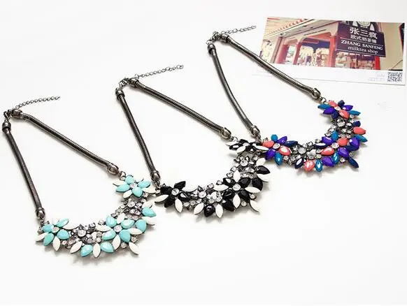 F & U ожерелье из смолы с цветком для женщин акриловое массивное подвеской оптовая