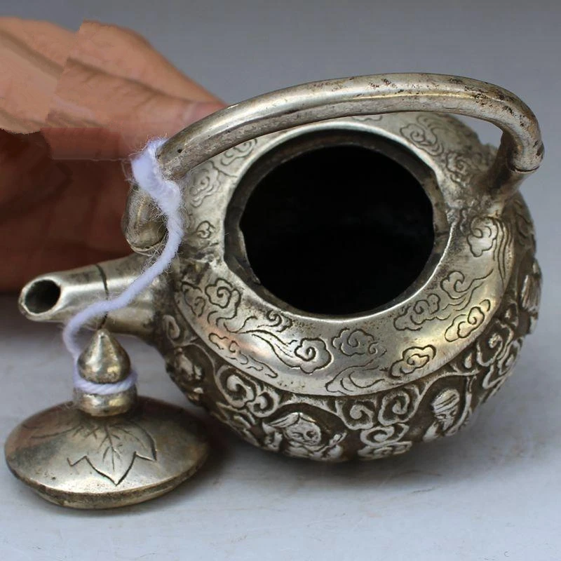 Китайский старинный Тибет yin8 xian украшение для чайника винный горшок
