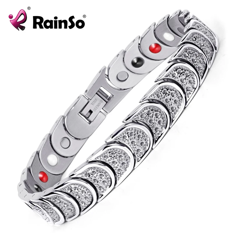 Магнитные браслеты для мужчин Rainso нержавеющая сталь 4 Ele ts терапия высокая