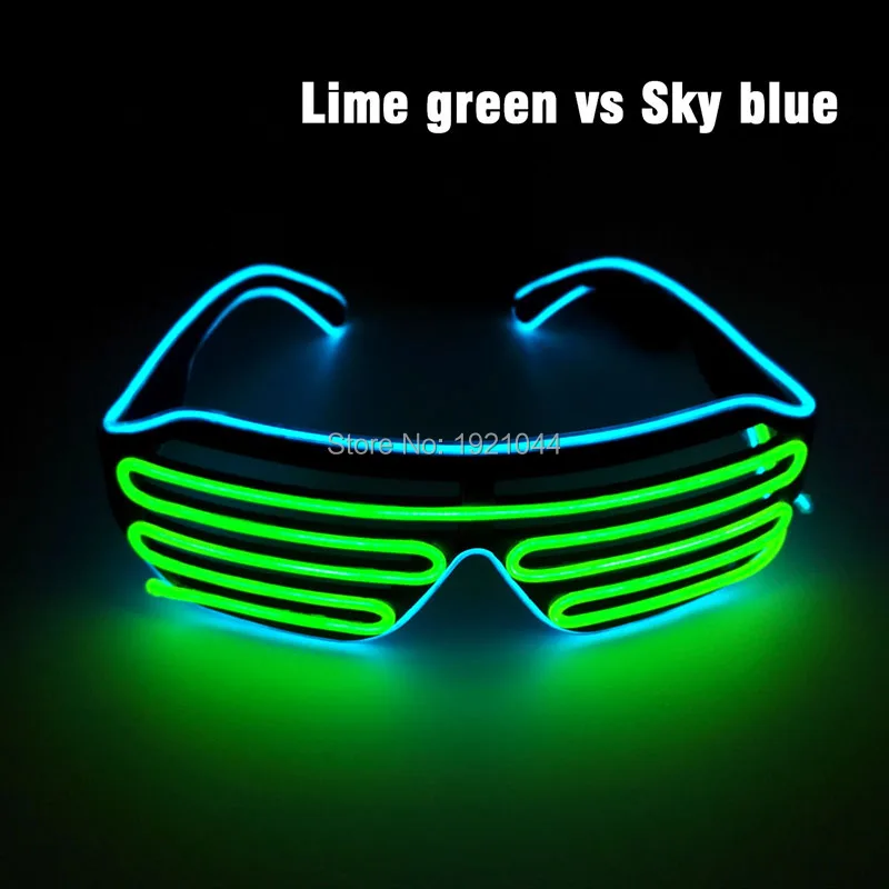 Цветные модные неоновые светодиодные очки в форме затвора с