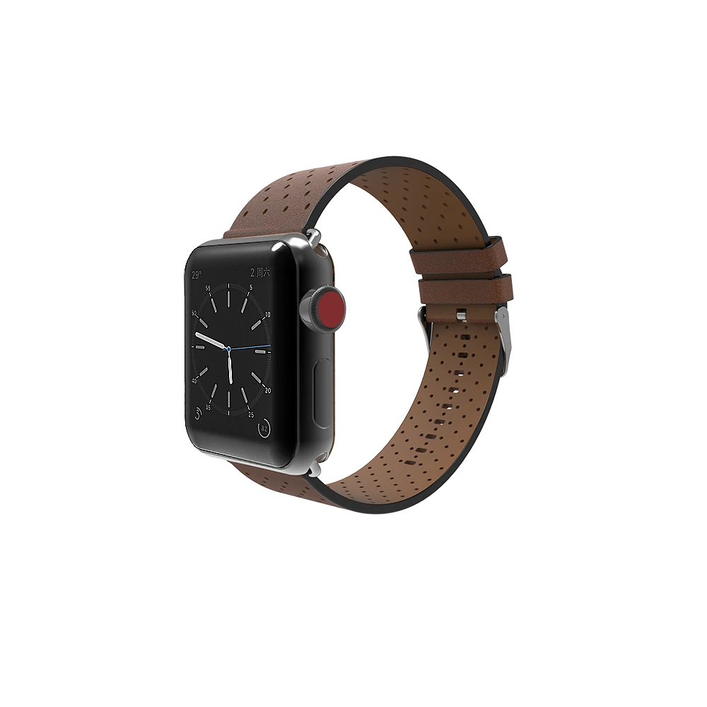 Для Apple Wacth 4 Band вентилируемый кожаный стиль ремешок для часов Apple Watch Series 1 2 3 Мужской сменный ремешок для наручных часов браслет