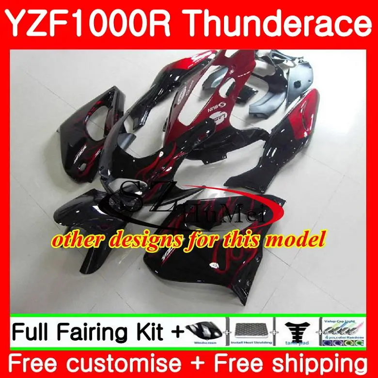 Обтекатели для YAMAHA Thunderace YZF1000R синий черный 96 97 98 99 00 01 74SH10 YZF 1000R 1996 1997 1998 1999 2000