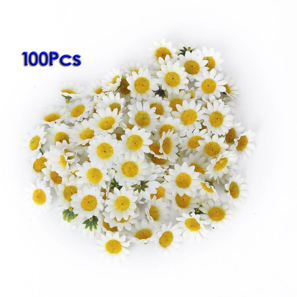 Приблизительно 100 шт. искусственные герберы (Ромашки) цветы головки для DIY