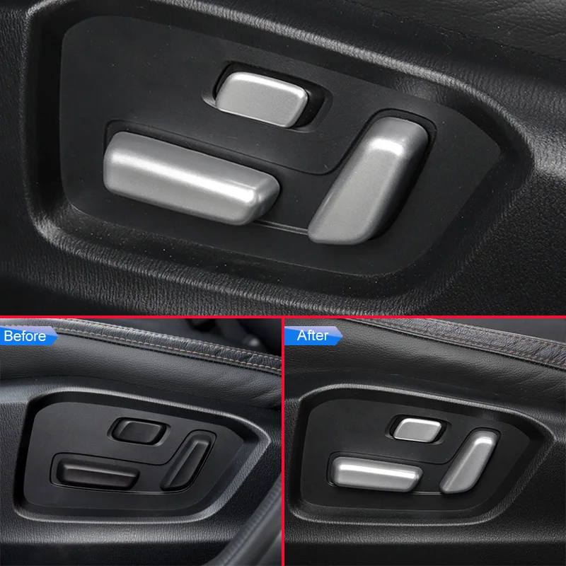 

ABS Chrome Interior Car Seat Adjustment Adjust Switch Cover Kits For Mazda CX-5 CX5 2017 2018 2019 RHD Overlay Trims Accessories