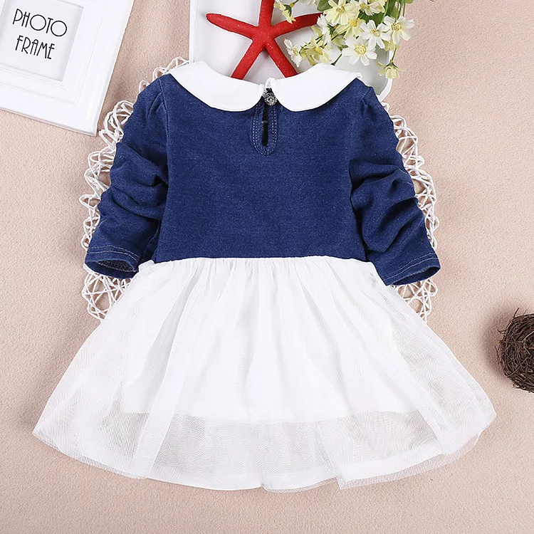 2017 милое Ковбойское платье для новорожденных девочек весенние платья маленьких