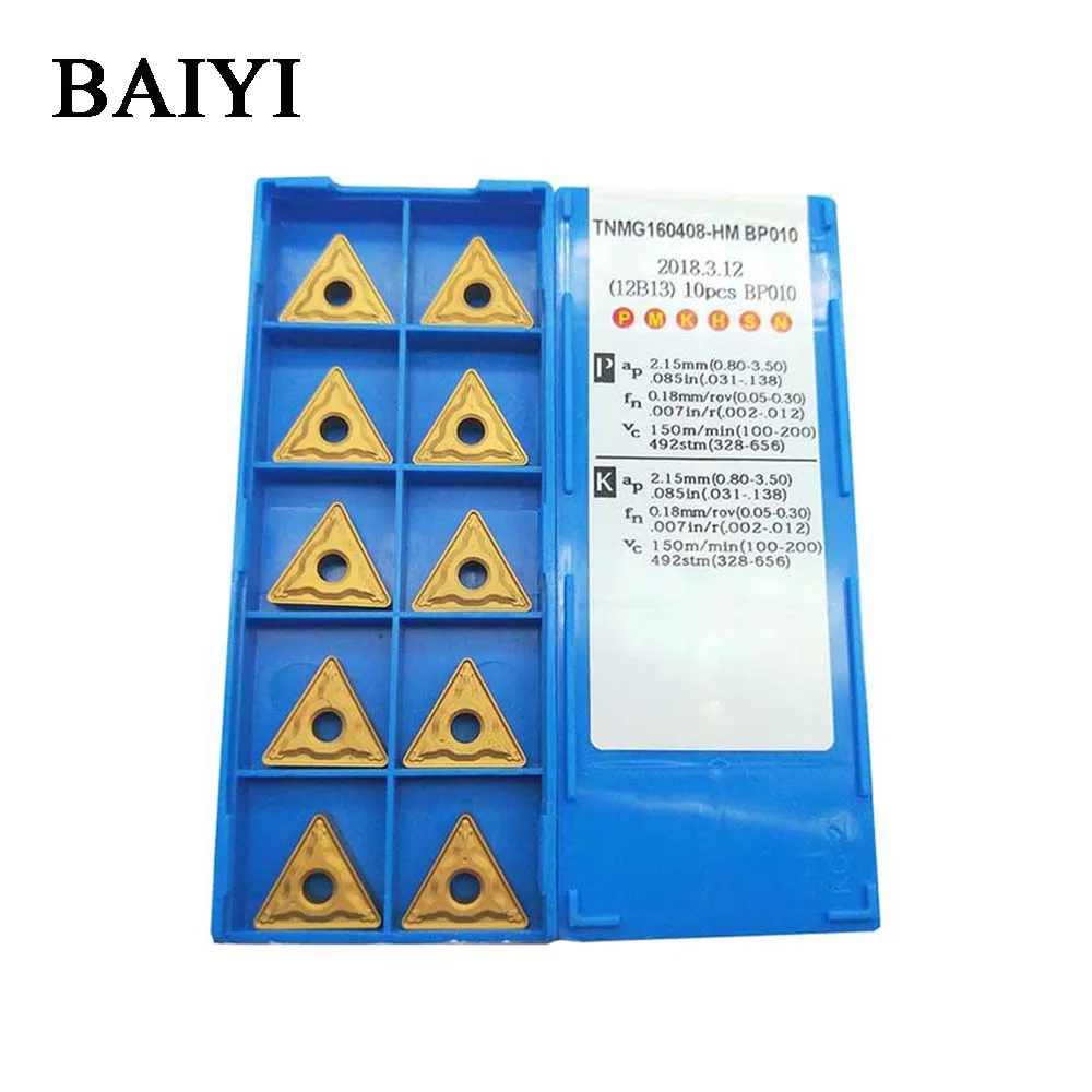 10 шт. TNMG160408 HM BP010 / TNMG332 ЧПУ токарные вставки карбидные режущие