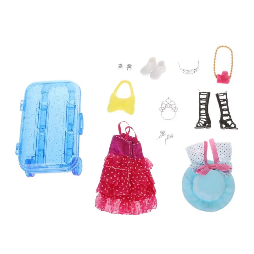 Мини багажник Чемодан чемодан для куклы Барби Одежда американская девушка