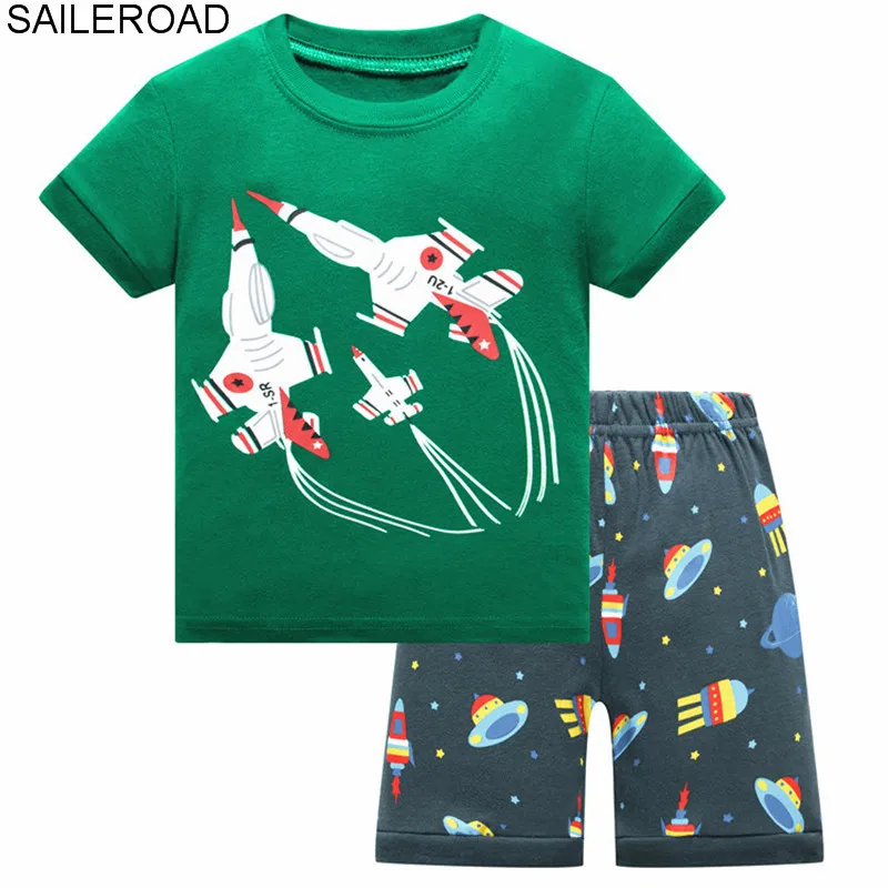 SAILEROAD 2019 для маленьких мальчиков летние пижамы детские Пижама с изображением