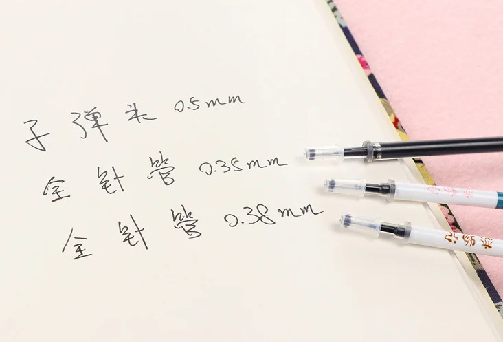 

20pcs 0.35mm 0.38 0.5 Gel Pen Refills Black cute stationery Caneta for kids writing gift School Office Supply Escolar Papelaria