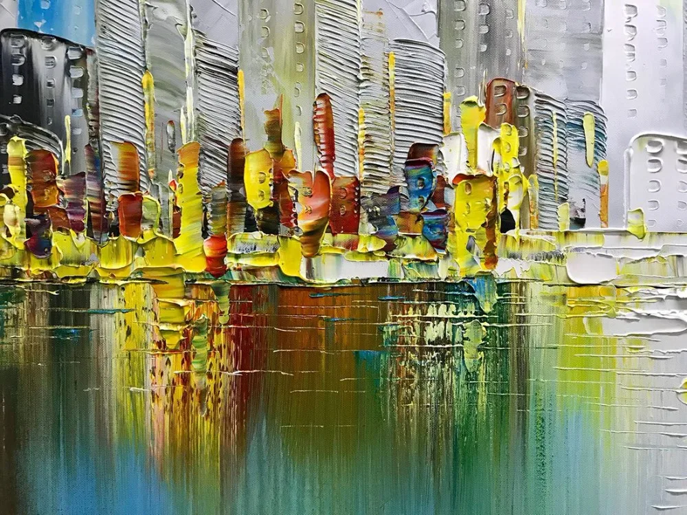 Hand painted thick knife oil painting Texture landscape modern home decor abstract wall art picture for living room on canvas | Дом и сад