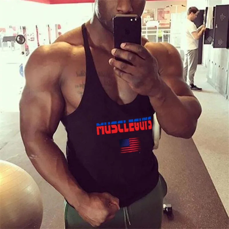 Брендовая одежда от Muscleguys мужские майки-стрингеры хлопковые майки для спортзала