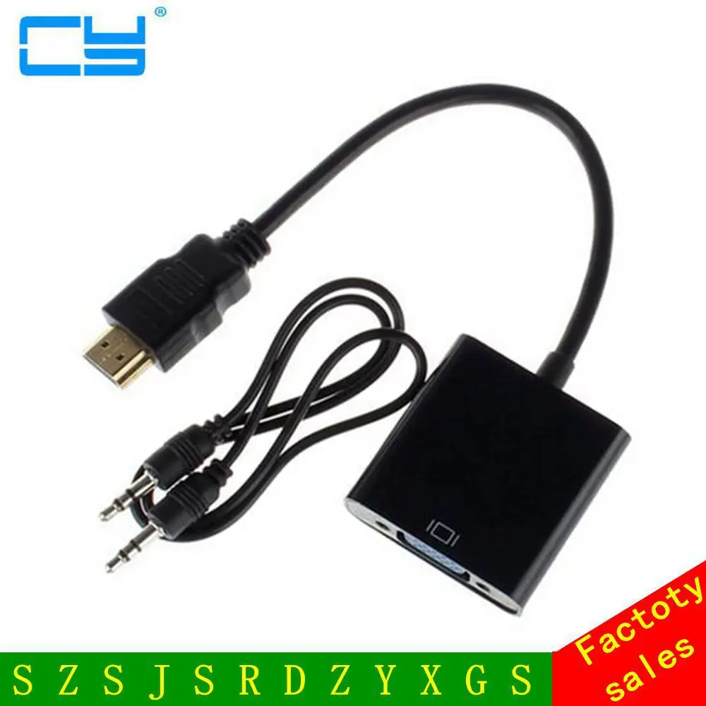 Адаптер-преобразователь HDMI штырь-гнездо совместимый с VGA аудиокабелем для Xbox 360 PS3