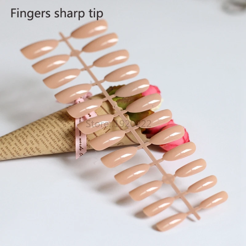 Красивые модные накладные ногти однотонные многоцветные дополнительные длинные