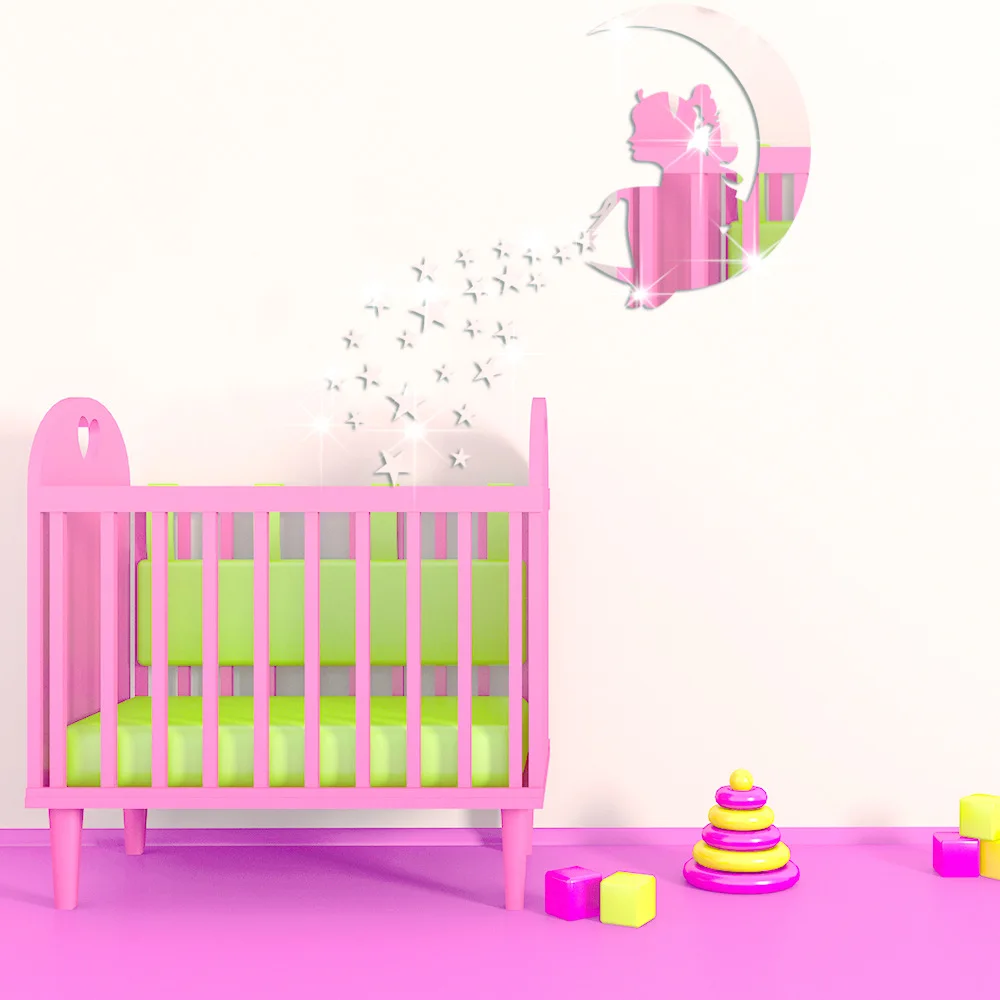 Funlife Креативные 3D стерео наклейки на стену Луна Звезды фея Волшебная панель