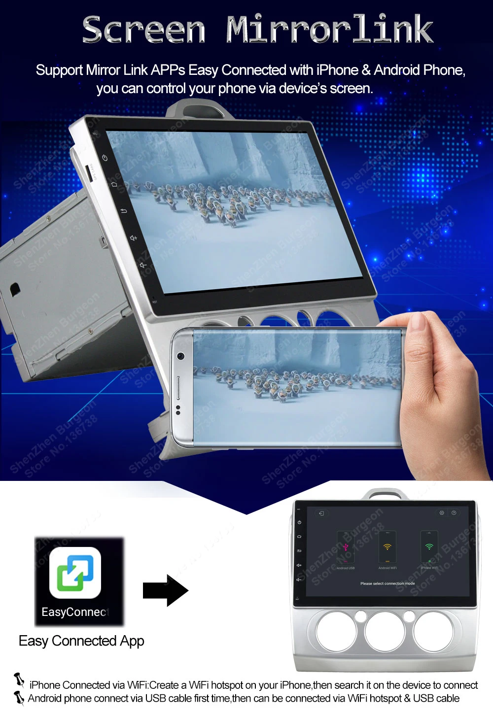 10," Octa Core Android 8,0/4 ядра Android 8,1 Автомобильный DVD плеер для Ford Focus 2007 2008 2009 2010 2011 автомобиль радио gps Bluetooth