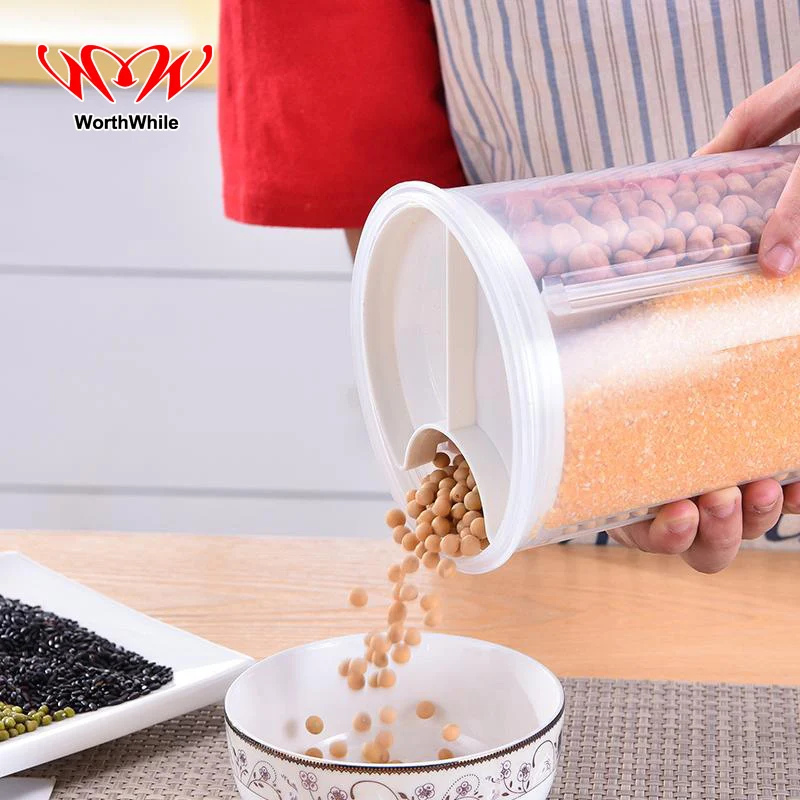 Стоящий прозрачный многозерновой хранения 4 части Вращающийся Сухой зерна риса