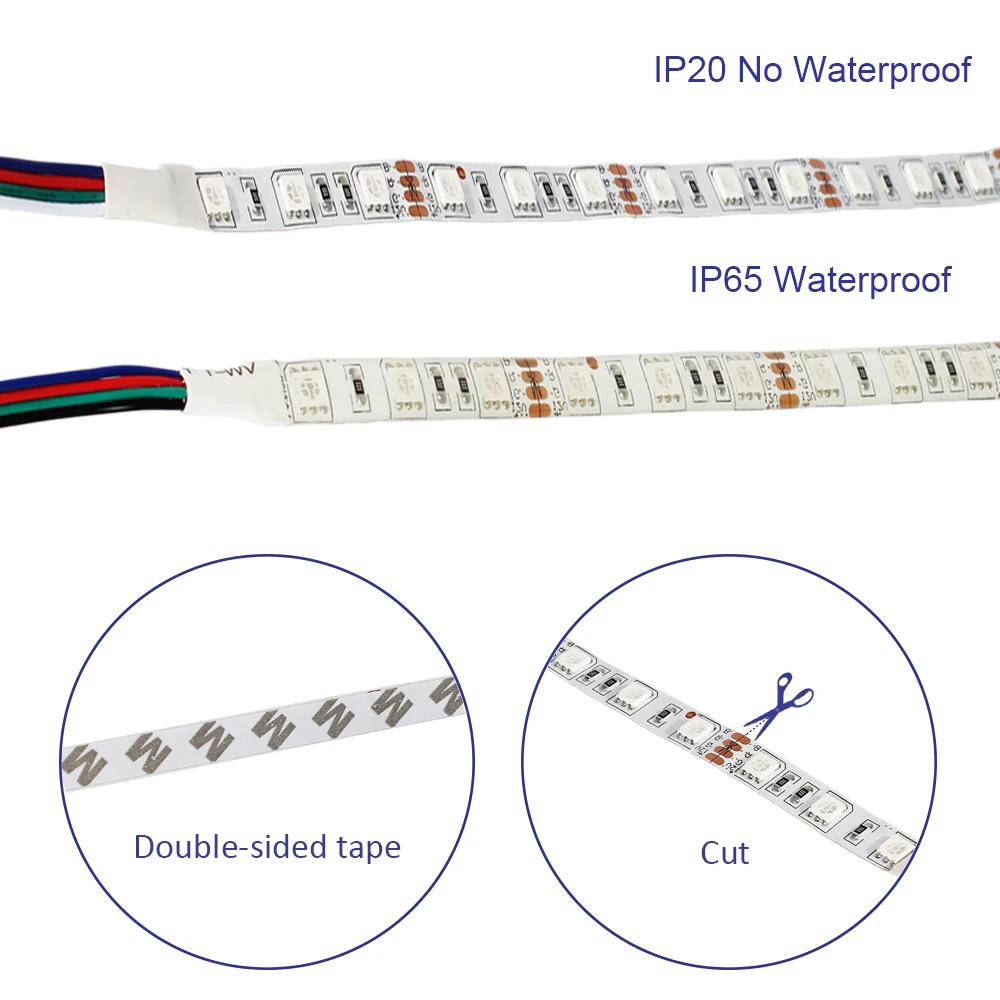 SMD5050 RGB Светодиодная лента 5 м 60 светодиодов/м IP20/IP65 водонепроницаемая