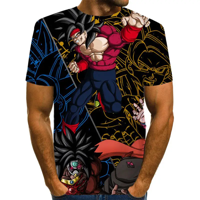 NT-208 Dragon Ball Z Ultra Instinct God Son Goku Super Saiyan Men Tshirt 3D Printed Summer O-Neck Daily Casual Funny T shirt Plus Size - Color: NT-208