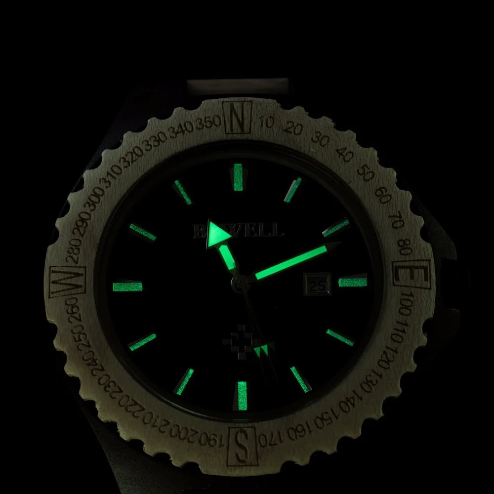 BEWELL мужские наручные часы из натурального дерева деревянные кварцевые с датой