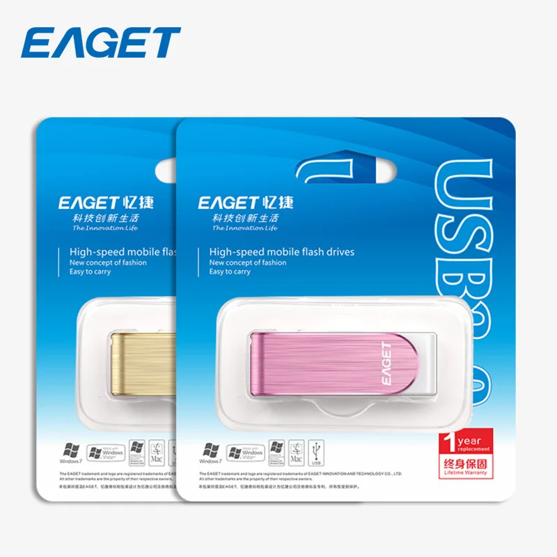 Eaget USB 3.0 Flash Drive 32 ГБ металл памяти флешки 16 64 256 cle Водонепроницаемый флэш диск для