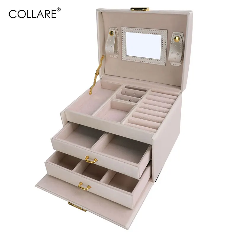 Collare шкатулки для ювелирных изделий и упаковка из искусственной кожи хранения