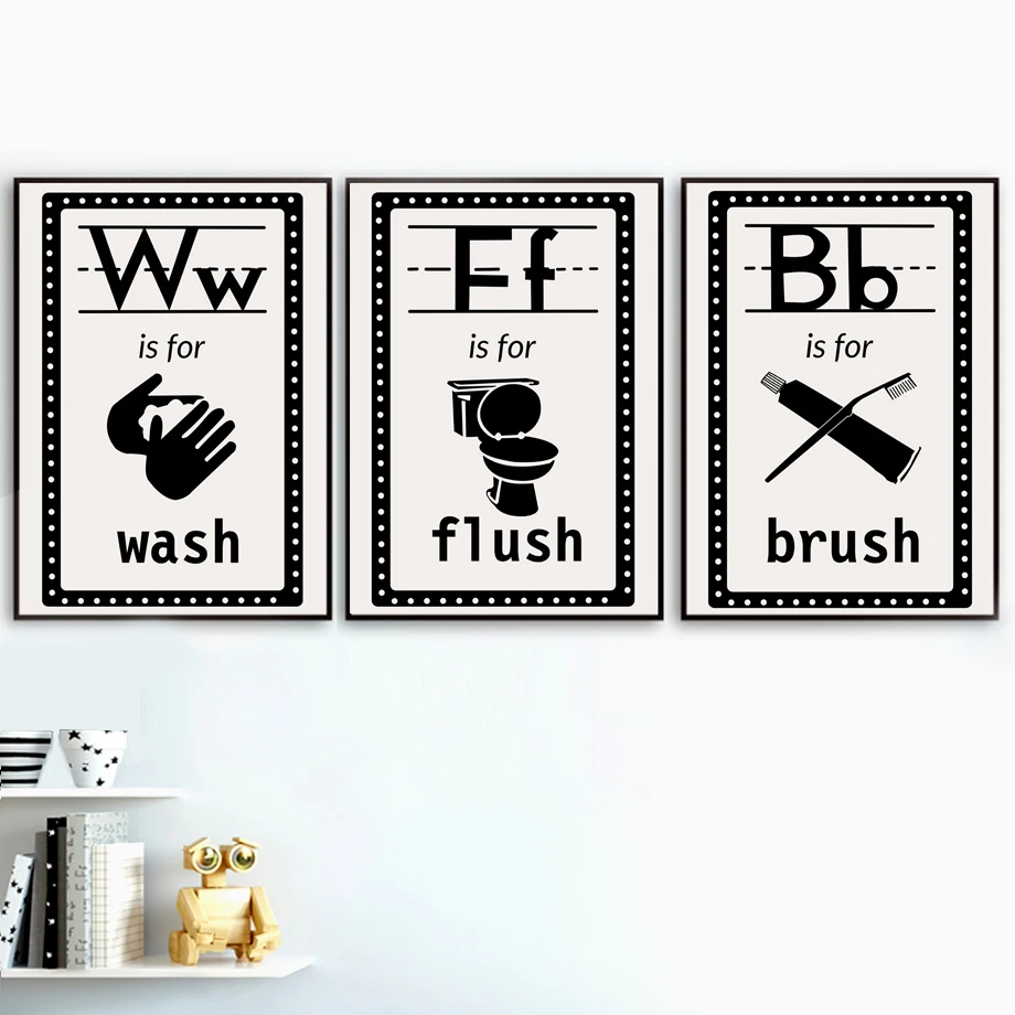 

Wash Hand Toilet Toothbrush Wall Art Canvas Painting Nordic Posters And Prints Wall Pictures For Living Room Bathroom Decor