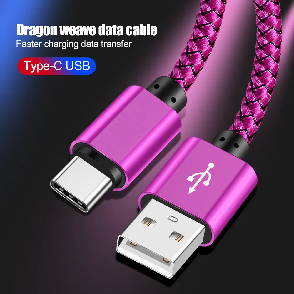 2 м нейлоновый шнур usb type C кабель для передачи данных 2A быстрое зарядное устройство для samsung galaxy A80 A60 A40 A20 Tab A 8() Tab A 10,1 htc 10 U11 life