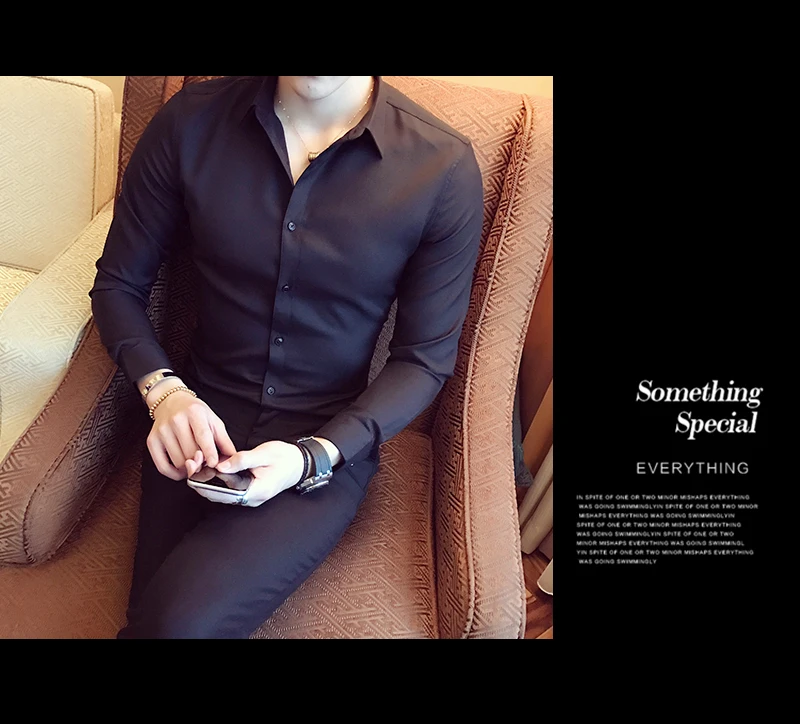 Для мужчин чистый хлопковая рубашка Slim Fit модная одежда с длинными рукавами, повседневные рубашки для работы Для мужчин рубашки Высокое качество Camisas