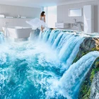 Пользовательские фотообои 3D пейзаж с водопадами напольная плитка фрески наклейки ванная комната спальня ПВХ водостойкая одежда напольные обои