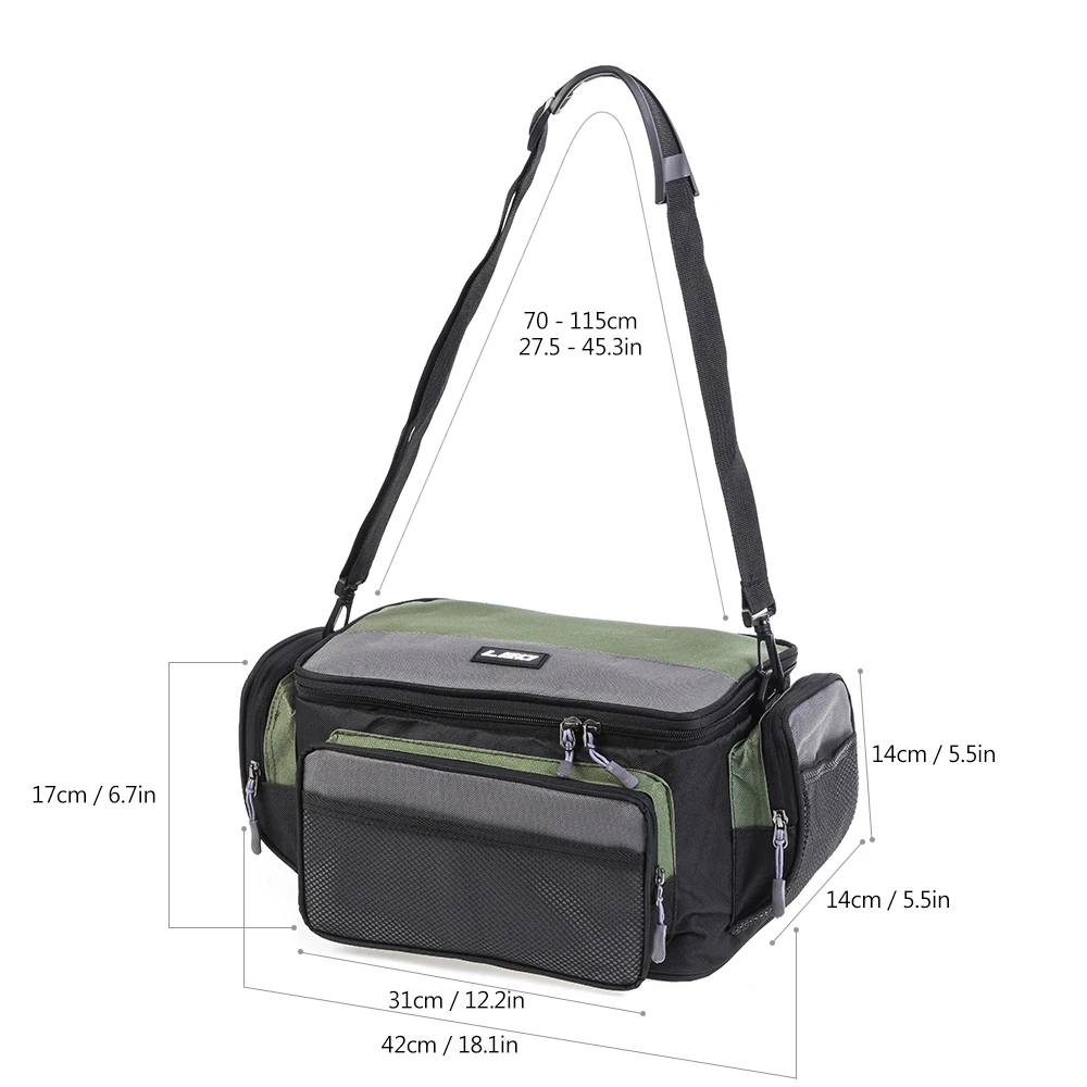 

LEO Multifunctional Fishing Reel Lure Bag Outdoor 42 * 26 * 17cm Fishing Storage Shoulder Bag with/without 5 Tackle Boxes