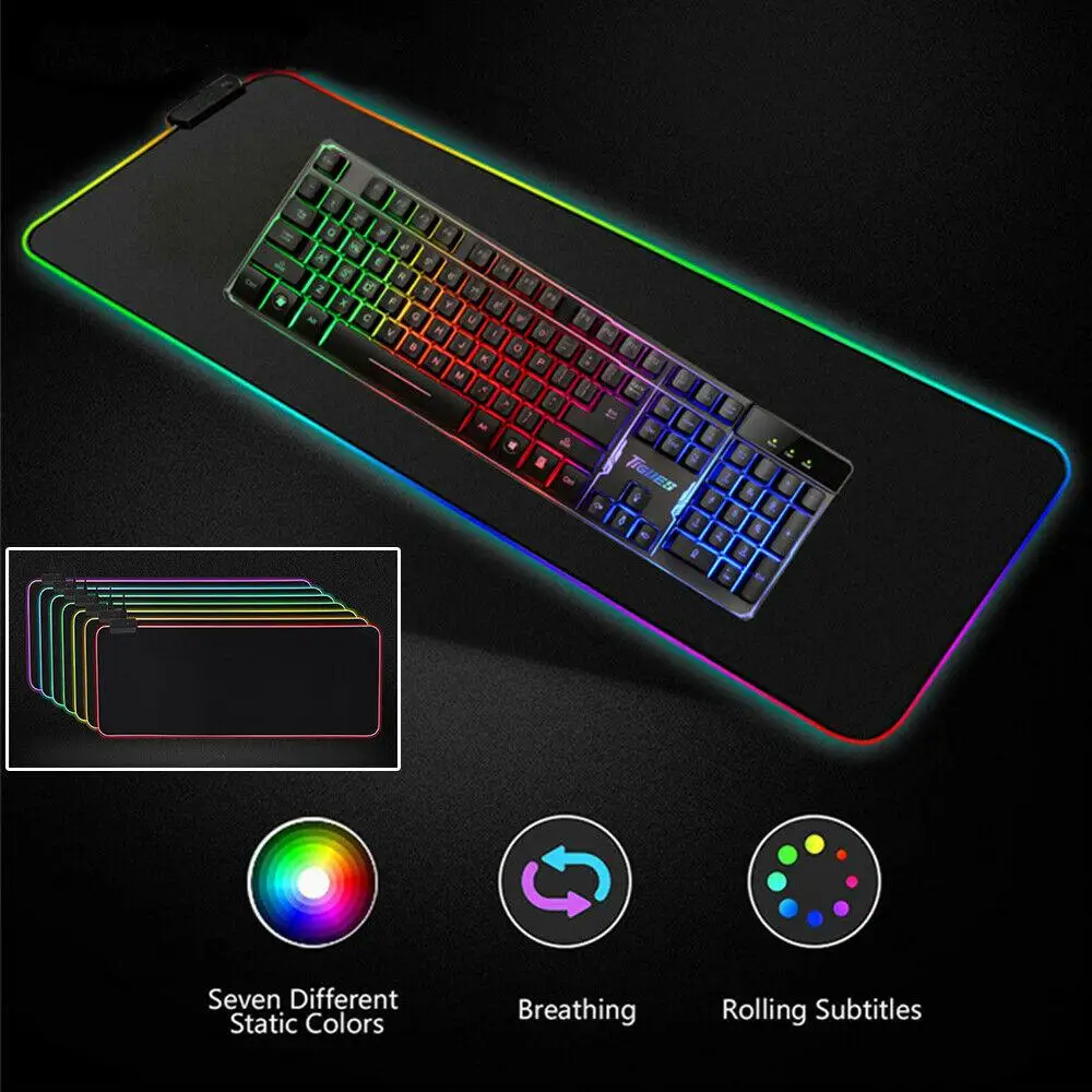 BEESCLOVER белый/теплый белый/RGB красочный светодиодный освещение игровые Мышь коврик