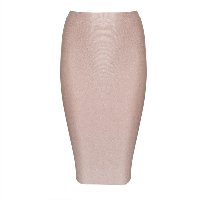 Модные женские туфли юбки карандаш выше колена Bodycon повязки юбки высокое качество - Цвет: Khaki