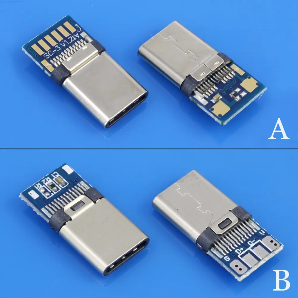 

Разъем JCD USB 3,1 TYPE C штекер с печатной платой Двусторонняя вставка телефонная вилка 25X