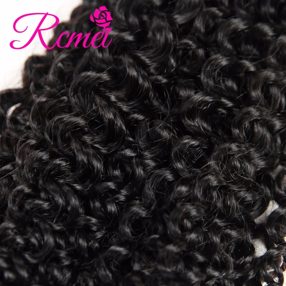 Rcmei перуанский странный вьющиеся Волосы remy 100% человеческих волос пучки