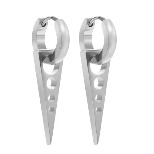 Sliver 1 pair 1 пара панк черная серьга для мужчин женщин маленькая серьга-кольцо с подвеской серьги с подвеской-треугольником ювелирные изделия - Окраска металла: Sliver 1 pair