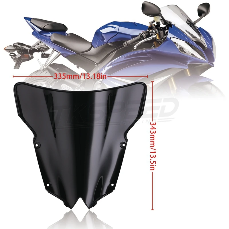 Мотоциклетное ветровое стекло черный дымчатое лобовое для Yamaha YZF600 R6 2008 2009 2010 2012