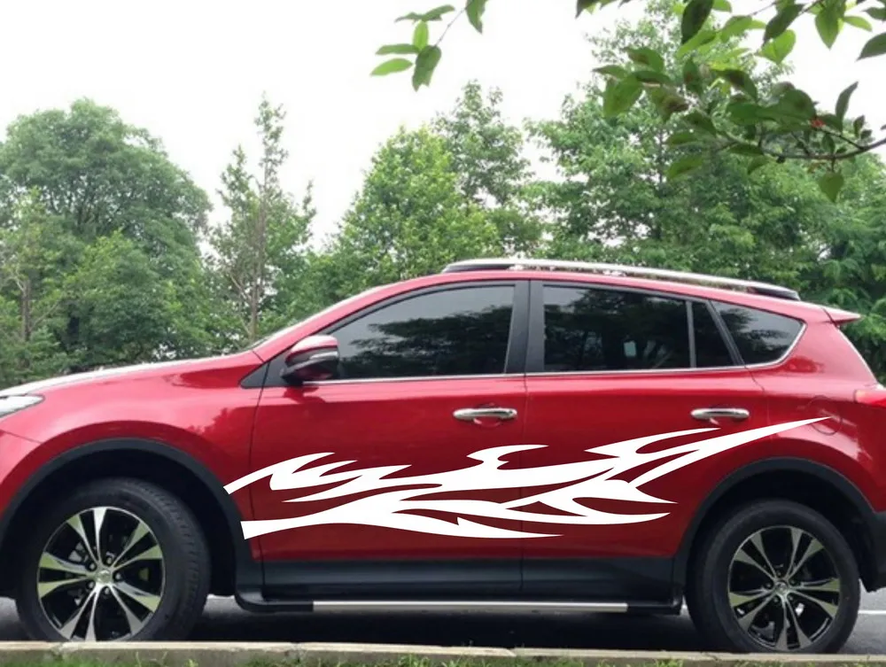 Автомобильная наклейка Racing Fire Flames Blaze 94 ''для RAV4 Highlander виниловая графическая